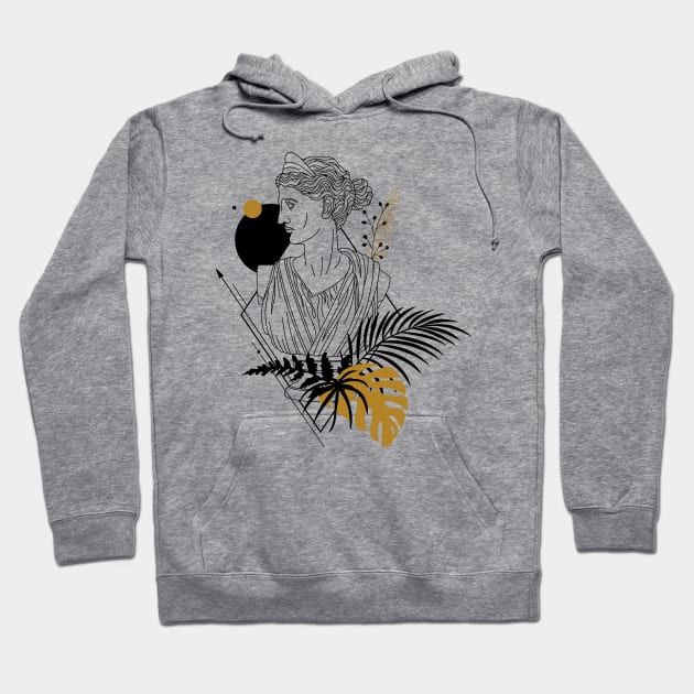 Artemis Greek goddess of the hunt, the wilderness, wild animals, the Moon, and chastity Hoodie by Wisdom-art